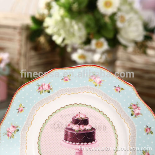 8.75 Inches Elegant New Bone China Wave Shaped Plate of Ice Cream